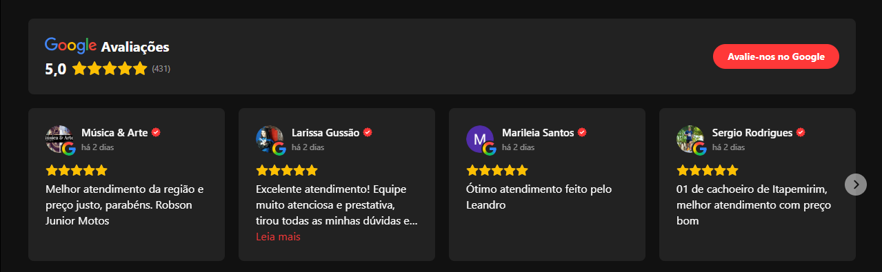 Avaliações Google
